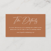 Boho Burnt Orange Wedding Website Qr Code Begleitkarte (Vorderseite)