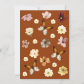 Boho Burnt Orange Wildblume Hochzeit Einladung (Rückseite)