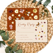Boho Burnt Orange Wildblume RSVP Karte