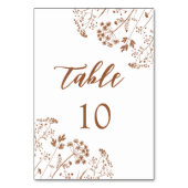 Boho Burnt Orange Wildblumen Terracotta Wedding Tischnummer (Vorderseite)