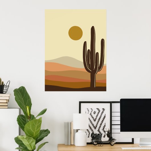 Boho Burnt Orange Wüste Landschaft Poster (Heimbüro)