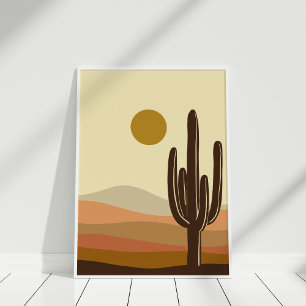 Boho Burnt Orange Wüste Landschaft Poster