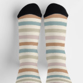 Boho-Bürstenstreifen Nahtloses Erdtön Socken (Oben)