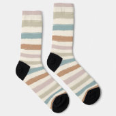 Boho-Bürstenstreifen Nahtloses Erdtön Socken (Rechts)