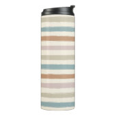 Boho-Bürstenstreifen Nahtloses Erdtön Thermosbecher (Nach links gedreht)