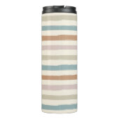 Boho-Bürstenstreifen Nahtloses Erdtön Thermosbecher (Rückseite)
