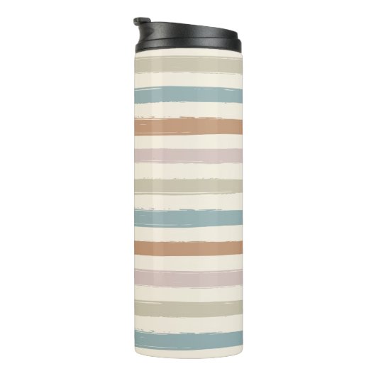 Boho-Bürstenstreifen Nahtloses Erdtön Thermosbecher (Nach rechts gedreht)