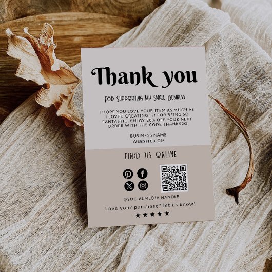 Boho Business Danke-Karte Dankeskarte