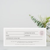Boho Business Logo Gift Certificate Voucher (Stehend Vorderseite)