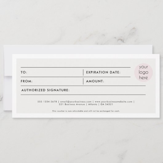 Boho Business Logo Gift Certificate Voucher (Vorderseite)