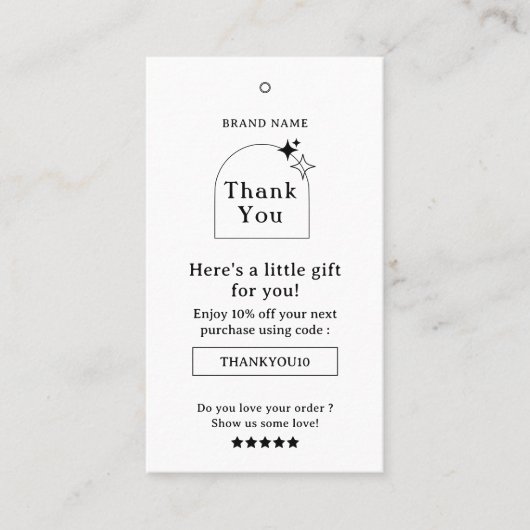 Boho Business Vielen Dank Hang Tag (Vorderseite)