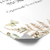 Boho Butterfets Benutzerdefiniertes Textzeichen Poster (Ecke)