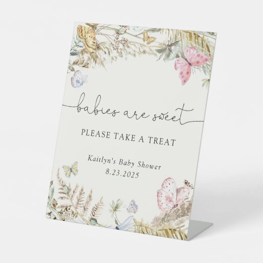 Boho Butterflies Babies sind süß Nehmen Sie eine Sockelschild (Vorderseite)