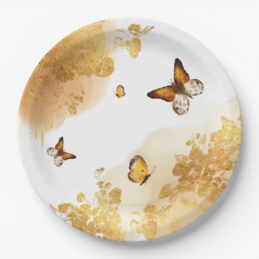 Boho Butterflies Birthday Paper Tellers Pappteller (Vorderseite)