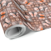 Boho Butterflies Boho Style Pattern Geschenkpapier (Rolleneckpunkt)