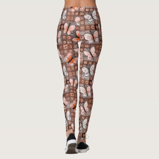 Boho Butterflies Boho Style Pattern Leggings (Rückseite)