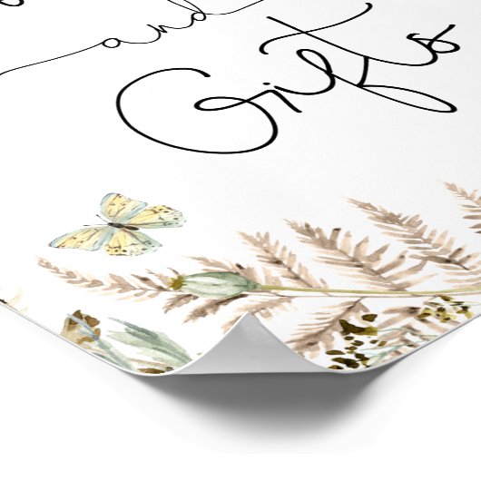 Boho Butterflies Bücher und Geschenkposter Poster (Ecke)