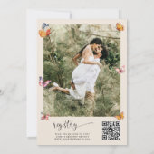 Boho Butterflies Foto Qr Code Brautparty Einladung (Rückseite)