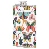 Boho Butterflies: Nahtloses Tapetenmuster. Flachmann (Links)