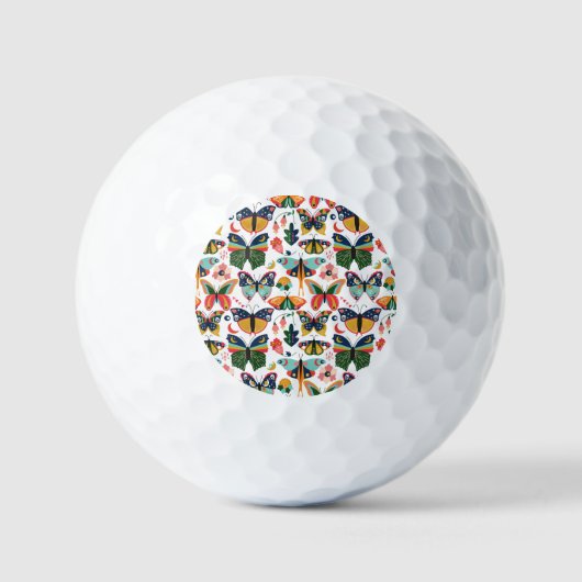 Boho Butterflies: Nahtloses Tapetenmuster. Golfball (Vorderseite)