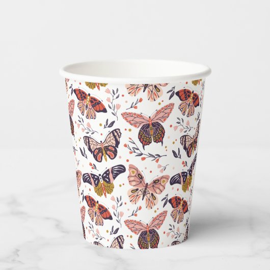 Boho Butterflies Pappbecher (Rückseite)