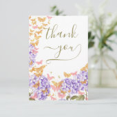 Boho Butterflies Rustic Brautparty Vielen Dank Dankeskarte (Stehend Vorderseite)