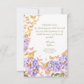 Boho Butterflies Rustic Brautparty Vielen Dank Dankeskarte (Rückseite)