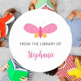 Boho Butterfly aus der Bibliothek des Buchaufklebe Runder Aufkleber