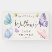 Boho Butterfly Baby Dusche Begrüßungsbanner Banner (Horizontal)