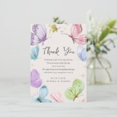 Boho Butterfly Baby Dusche Danke Karte (Stehend Vorderseite)