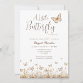 Boho Butterfly Baby Dusche Einladung (Vorderseite)
