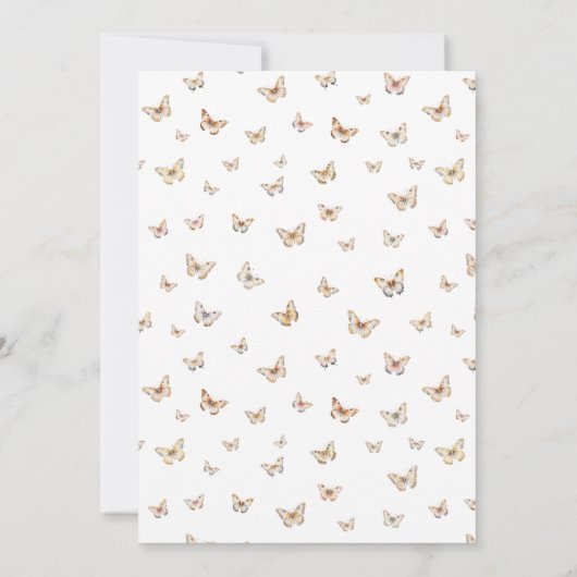 Boho Butterfly Baby Dusche Einladung (Rückseite)