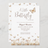Boho Butterfly Baby Dusche Einladung (Vorne/Hinten)
