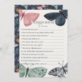 Boho Butterfly Baby Dusche Kinderzimmer Rhyme Triv Einladung (Vorne/Hinten)