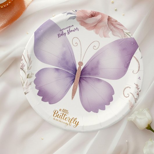 Boho Butterfly Baby Dusche Pappteller