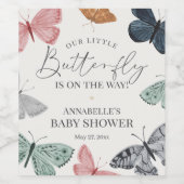 Boho Butterfly Baby Dusche Weinetikett (Einzelnes Label)