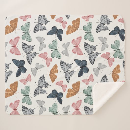 Boho Butterfly Baby Duschgeschenk Sherpadecke (Vorderseite (Horizontal))