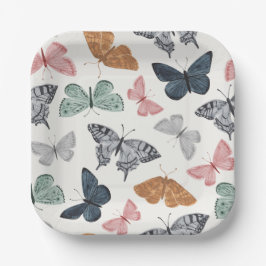 Boho Butterfly Baby Duschgeschirr Pappteller