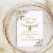 Boho Butterfly Baby in Bloom Baby Shower Dankeskarte