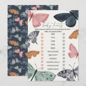 Boho Butterfly Baby Shower Baby Tracks Spiel Einladung (Vorne/Hinten)