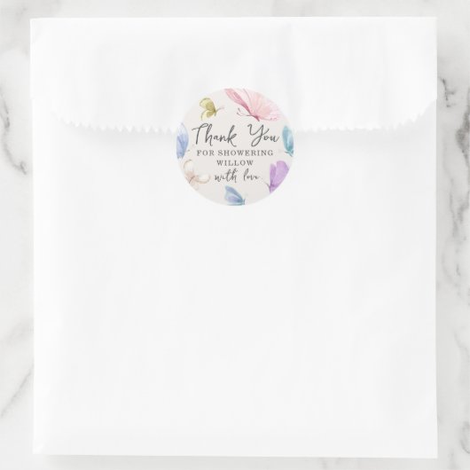 Boho Butterfly Baby Shower Circle Fevor Stickers (Tasche)