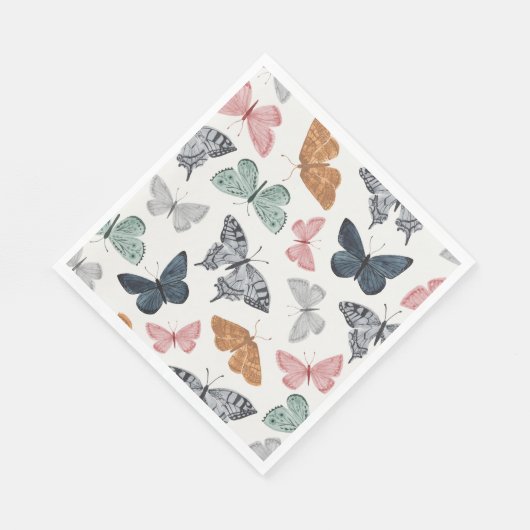 Boho Butterfly Baby Shower Napkin Serviette (Ecke)
