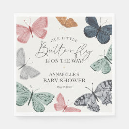 Boho Butterfly Baby Shower Napkin Serviette
