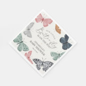 Boho Butterfly Baby Shower Napkin Serviette (Ecke)