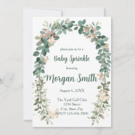 Boho Butterfly Baby Sprinkle Invitation Sage Green Einladung
