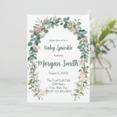 Boho Butterfly Baby Sprinkle Invitation Sage Green Einladung (Stehend Vorderseite)
