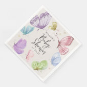 Boho Butterfly Babydusche 18 cm Papier Napkins Serviette (Ecke)