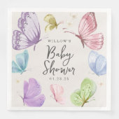 Boho Butterfly Babydusche 18 cm Papier Napkins Serviette (Vorderseite)