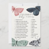 Boho Butterfly Babydusche Berühmtes Names Game Einladung (Vorderseite)