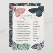 Boho Butterfly Babydusche Berühmtes Names Game Einladung (Vorne/Hinten)